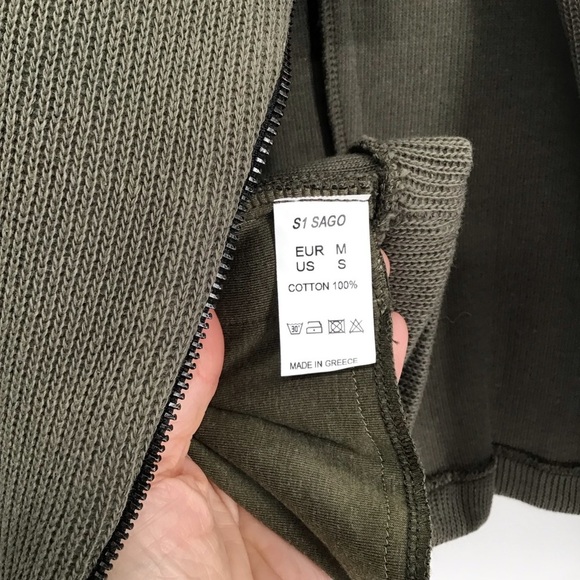 Lotus Eaters Asymmetrical Zip Sweater Jacket Business Casual Green NWT Size S - Picture 8 of 8